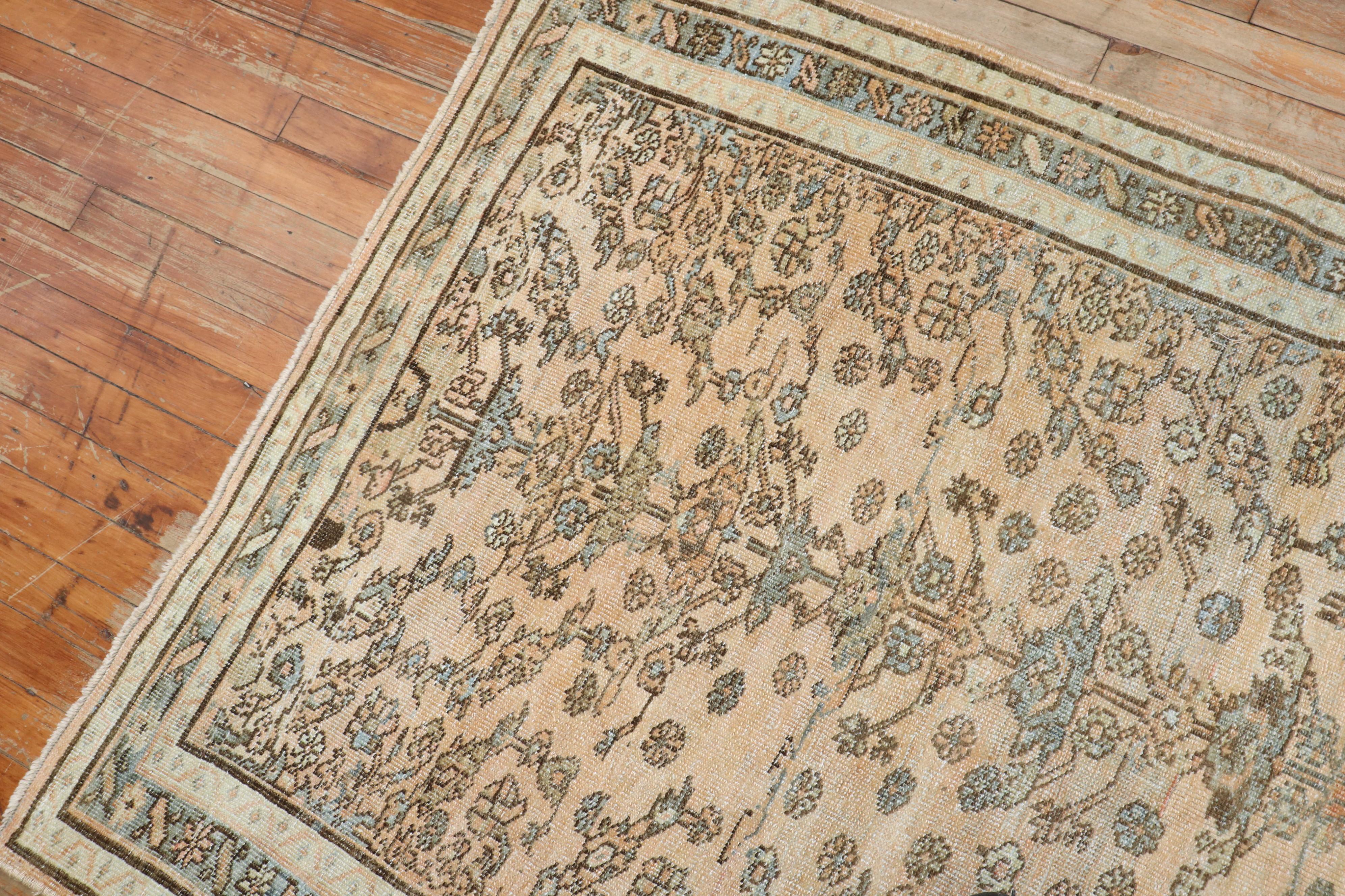 Hand-Woven Scatter Size Antique Persian Throw Rug For Sale