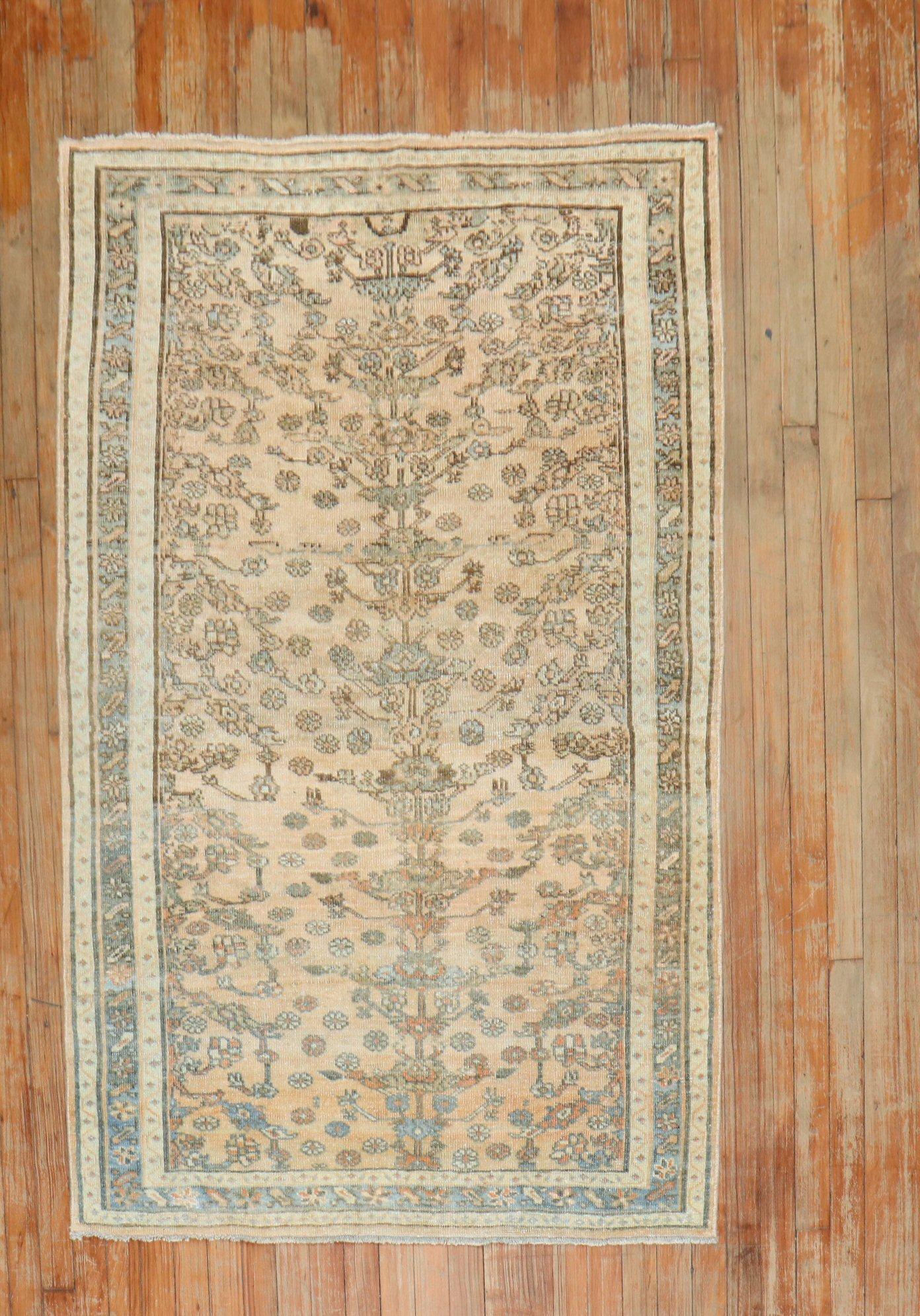 Scatter Size Antique Persian Throw Rug For Sale 1