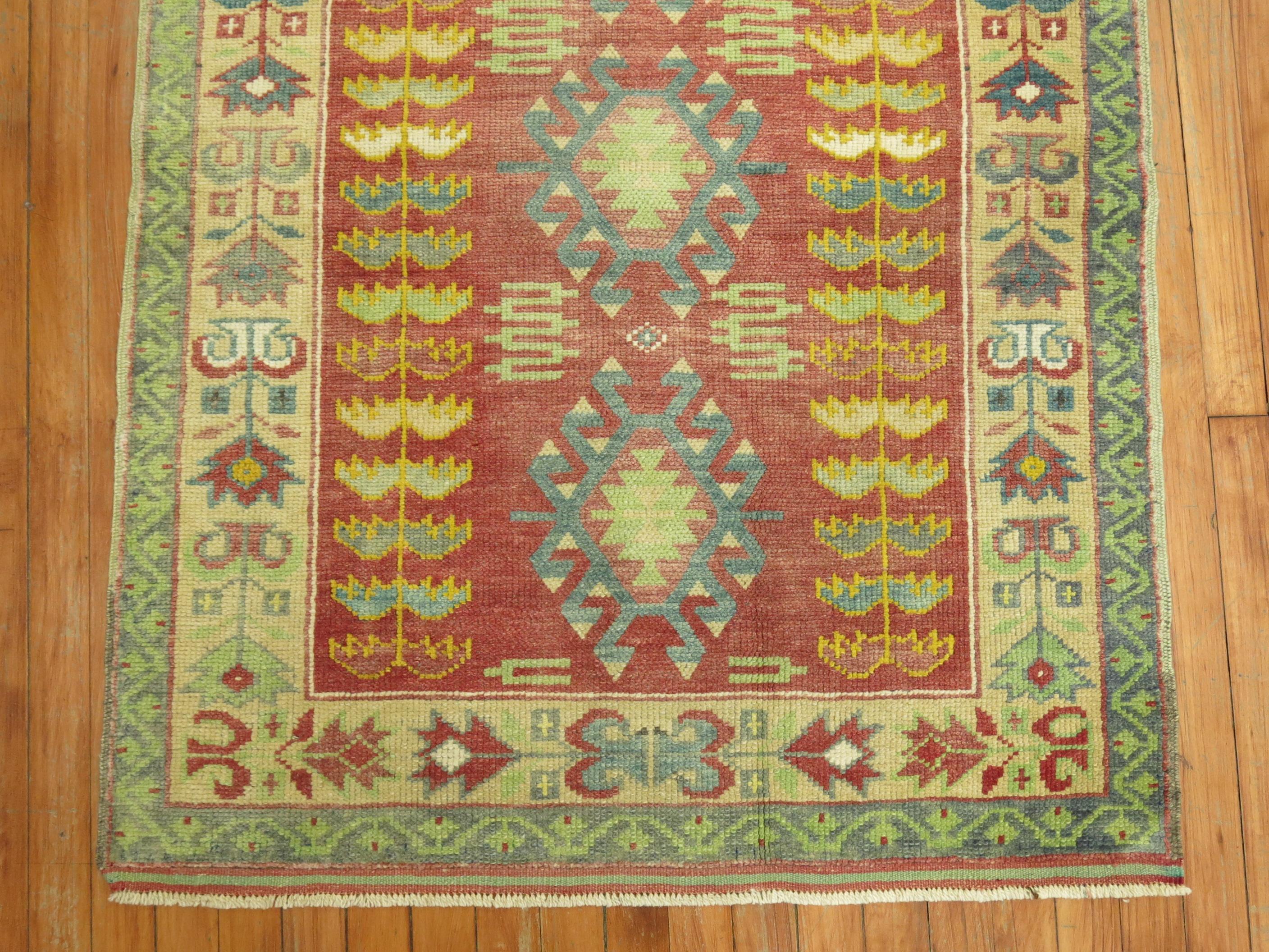 Hand-Woven Scatter Size Turkish Rug For Sale