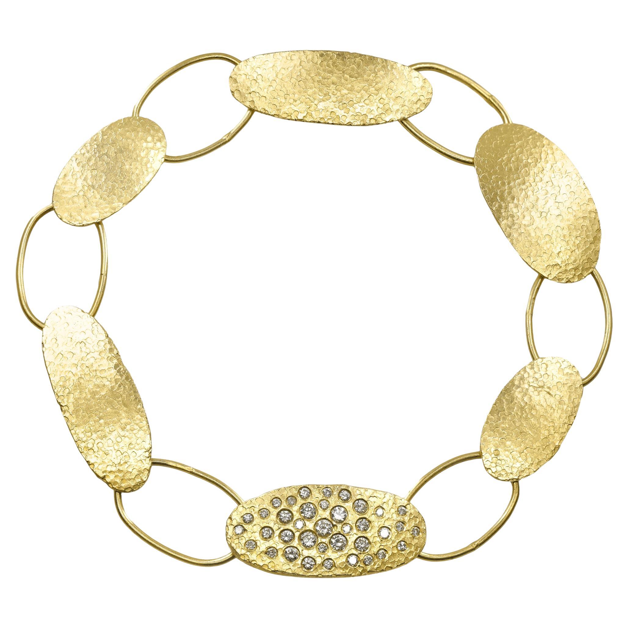 Scattered Brilliant-cut White Diamond Oval Elements Bracelet, Petra Class 2024