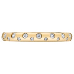 Scattered Diamond 14K Yellow Gold Band Ring