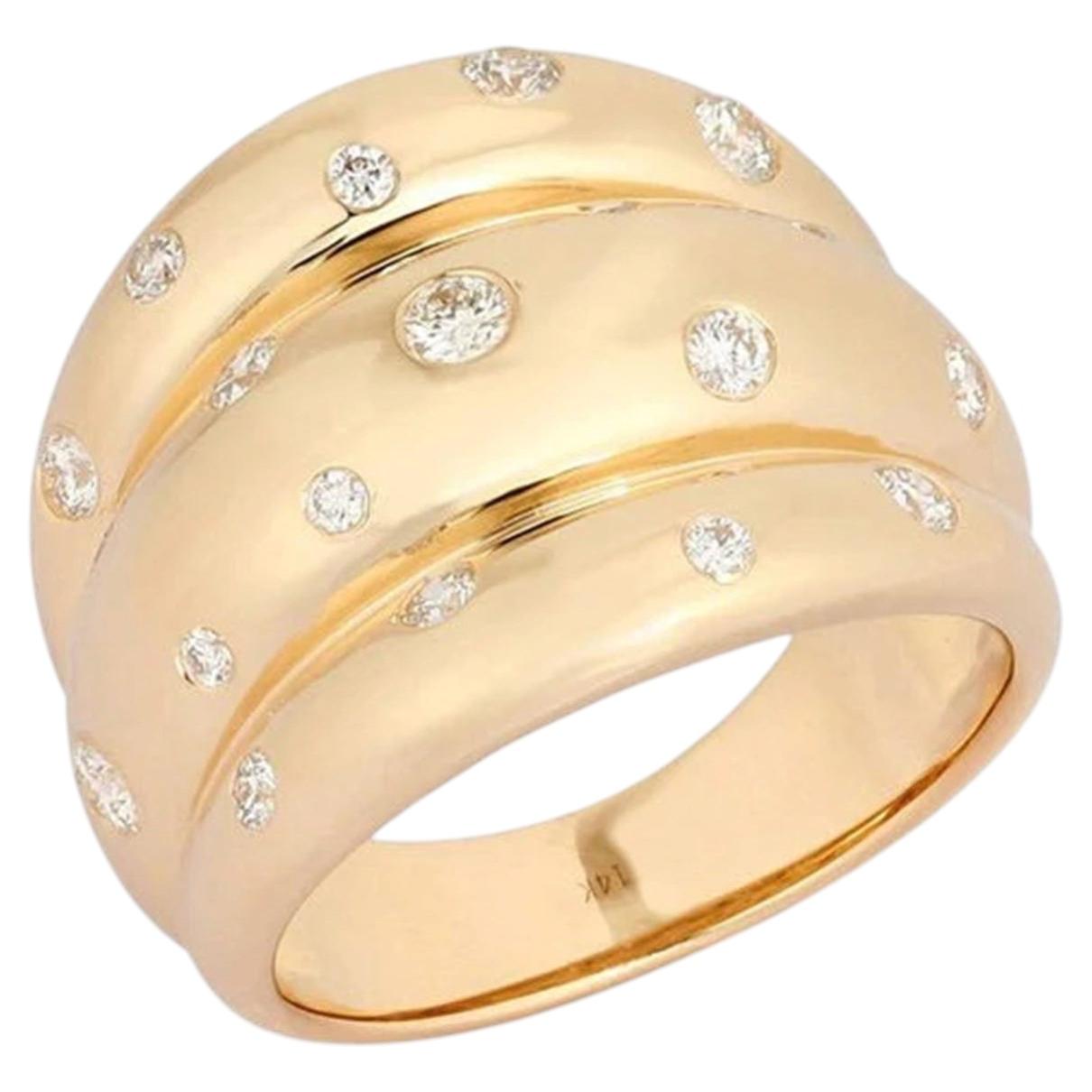 For Sale:  0.55ct Diamond Emerald & Pink Sapphire 14K Yellow Gold Ring