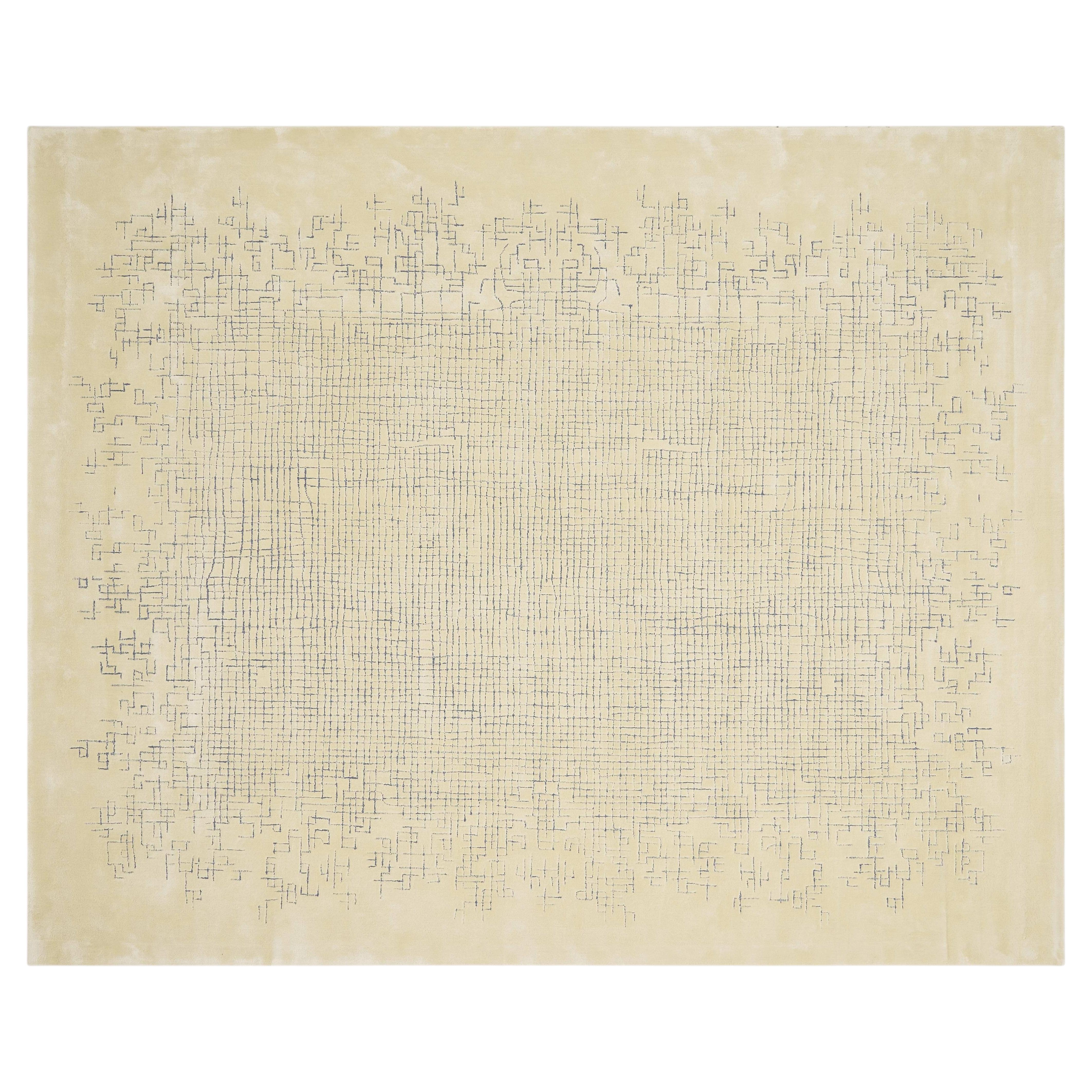 Handgetufteter Chinoiserie-Teppich von FULI, Wolle und Viskose, modernes Design, 8 × 10 ft im Angebot