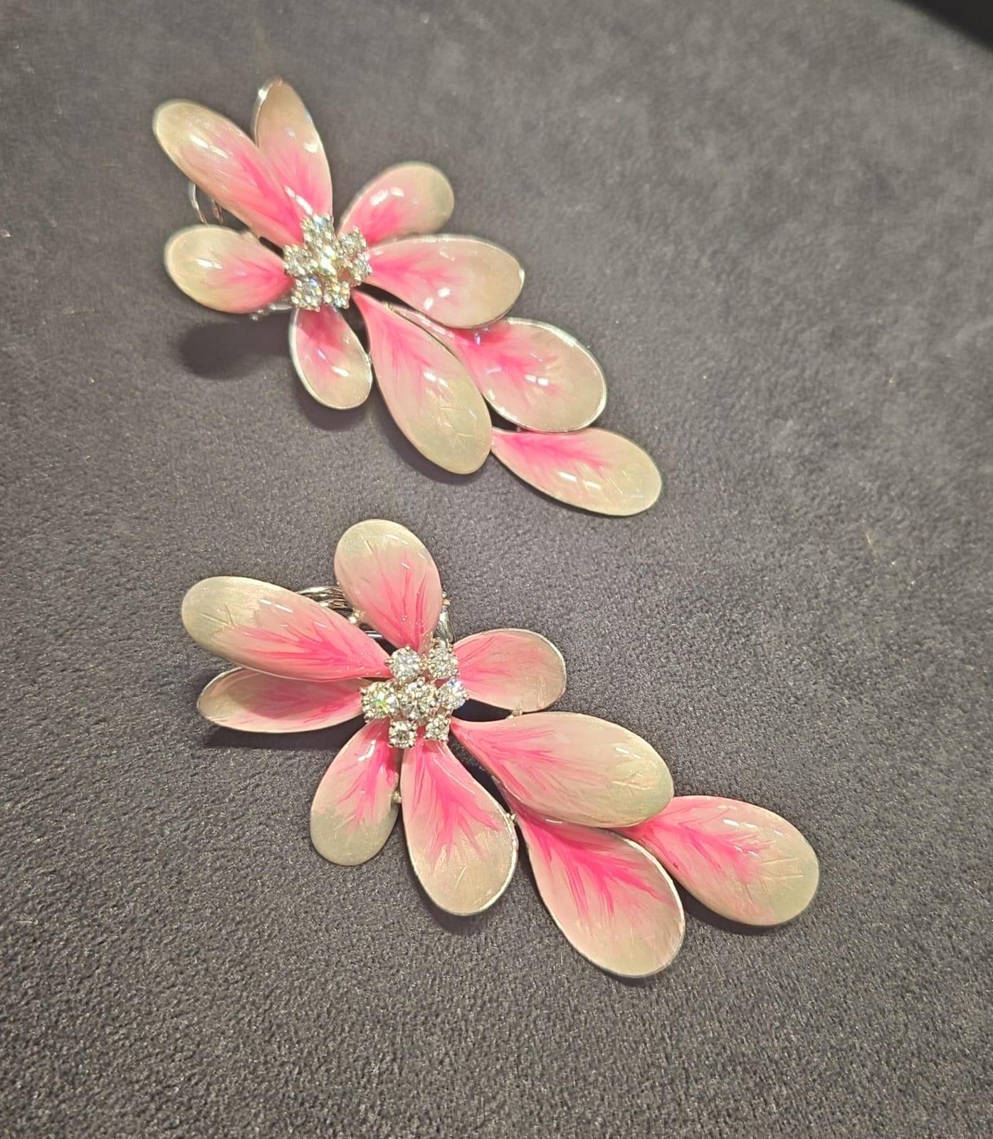 Women's or Men's SCAVIA Daisy Flower Pink Earrings For Sale