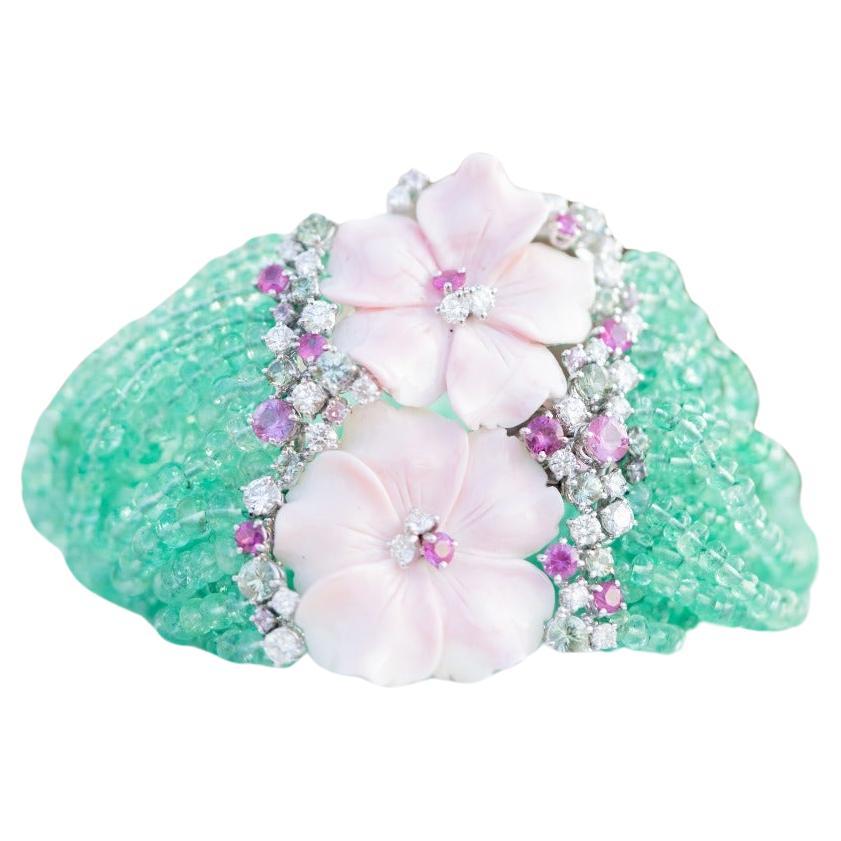 SCAVIA Fiorina Emerald Bracelet  For Sale