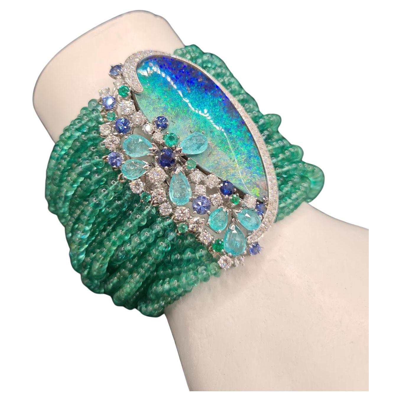 SCAVIA Poseidon Emerald Bracelet For Sale