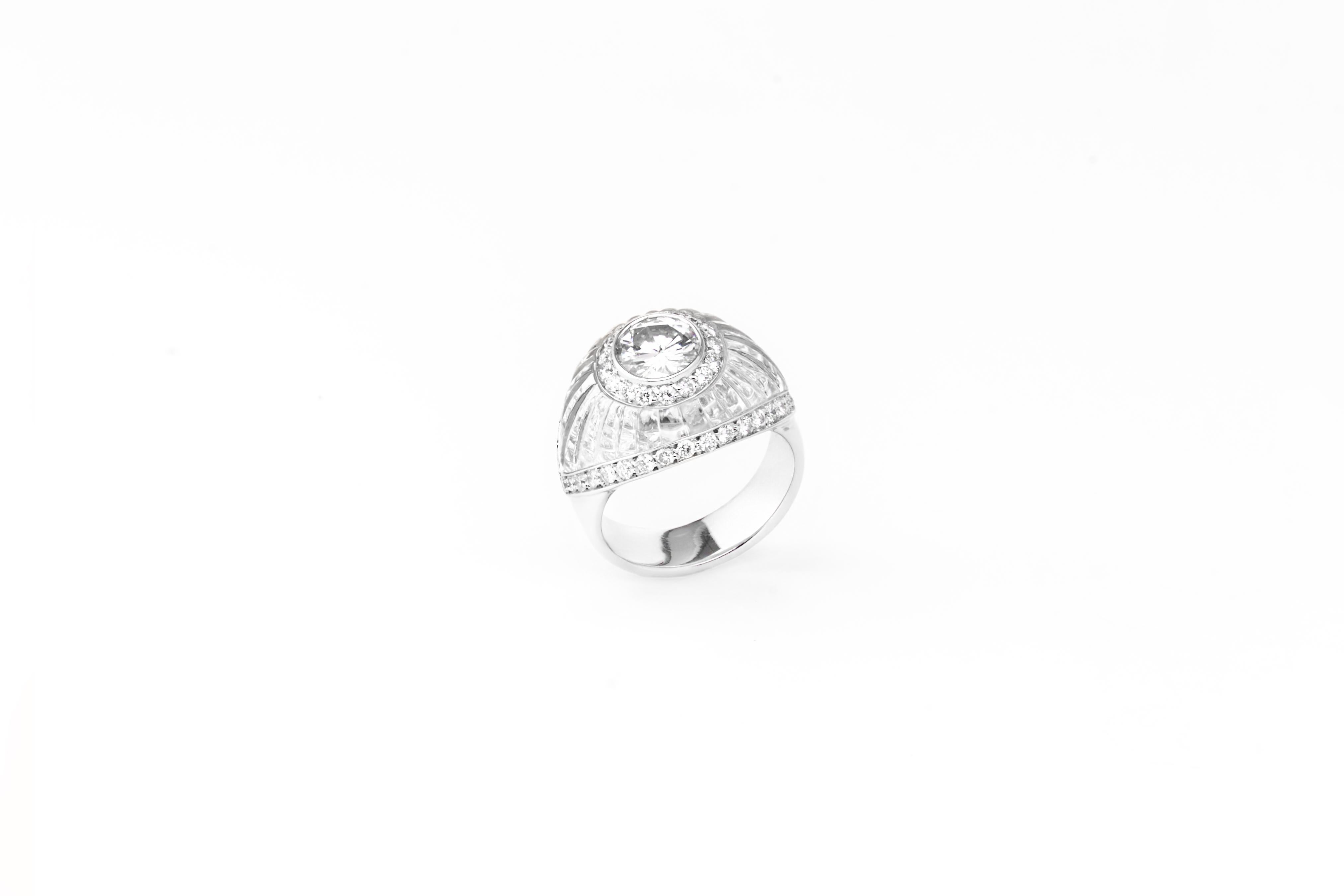 Women's or Men's SCAVIA TRASPARENZA Diamond Pave Band Ring For Sale