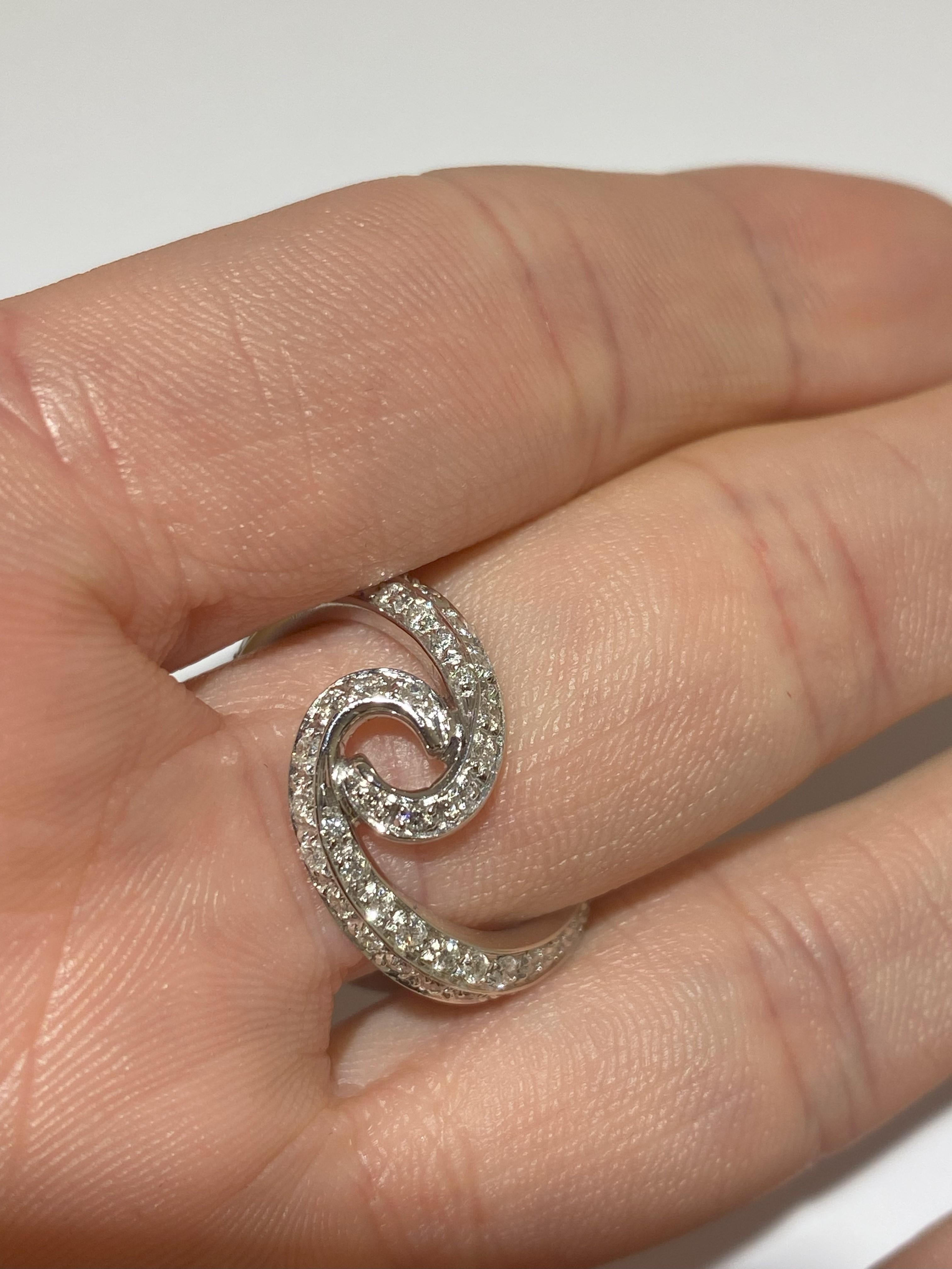 SCAVIA TWIST Ring 12.75 Ct Australian Silver/White Pearl Diamond Pavè White Gold For Sale 1