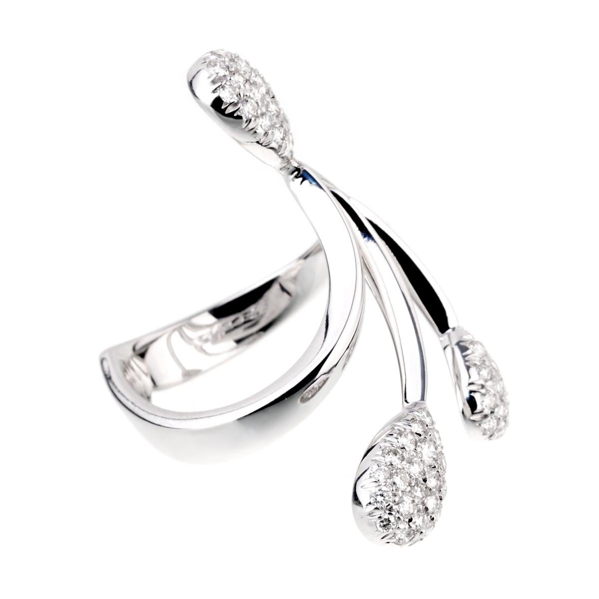 Round Cut Scavia White Gold Diamond Cocktail Ring For Sale