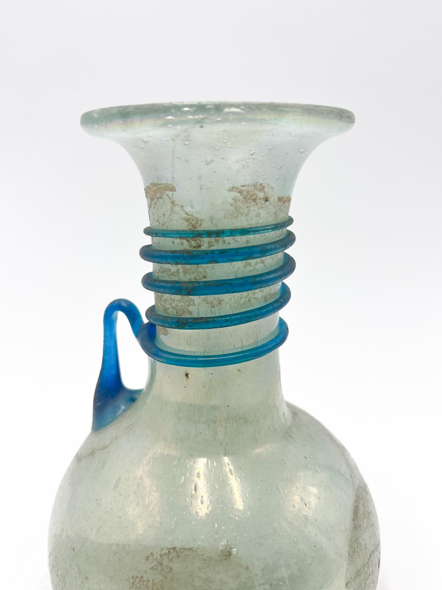 Art nouveau Scavo Cenedese vase en verre bleu des années 1950 en vente