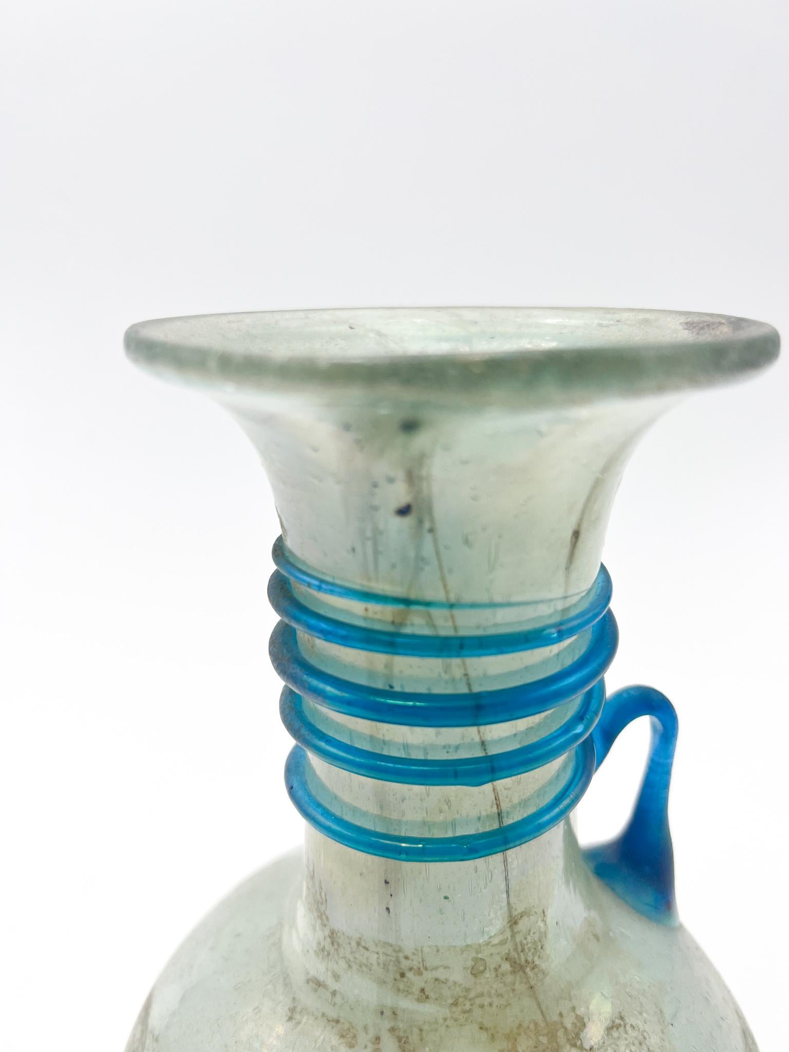 Verre de Murano Scavo Cenedese vase en verre bleu des années 1950 en vente
