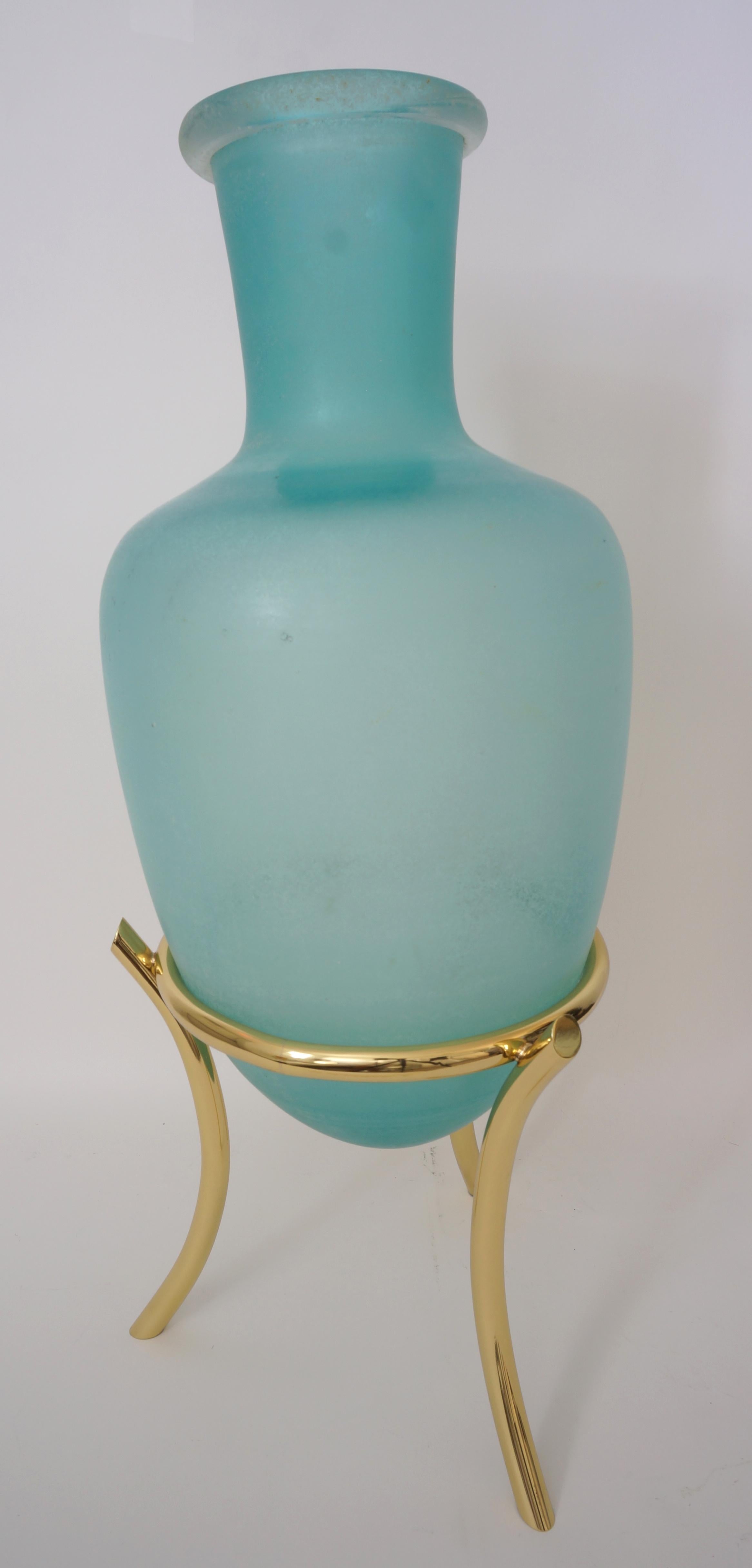 Archaistic Scavo Corroso Murano Glass Amphora