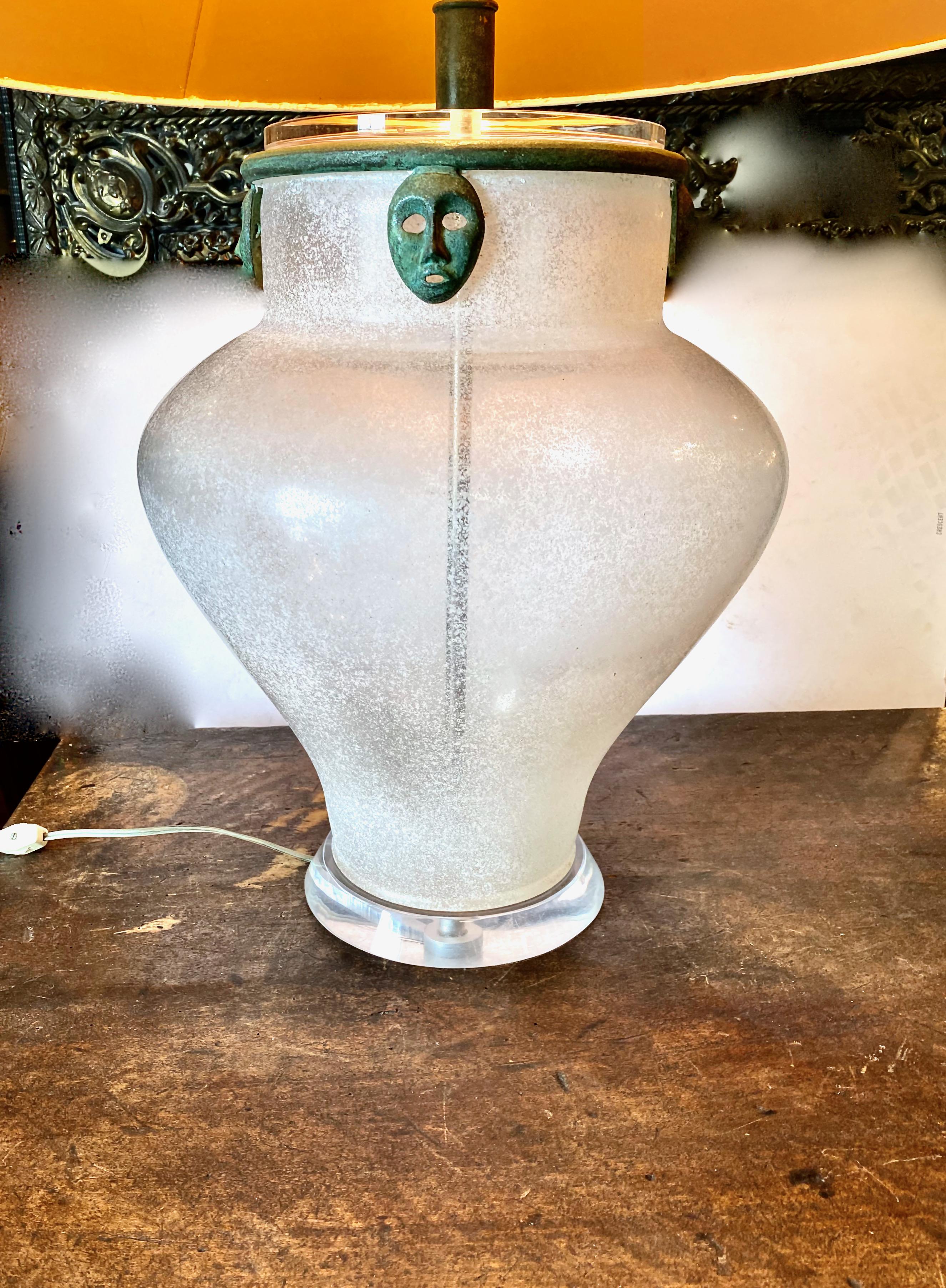 Italian Scavo Corroso Murano Lamp For Sale