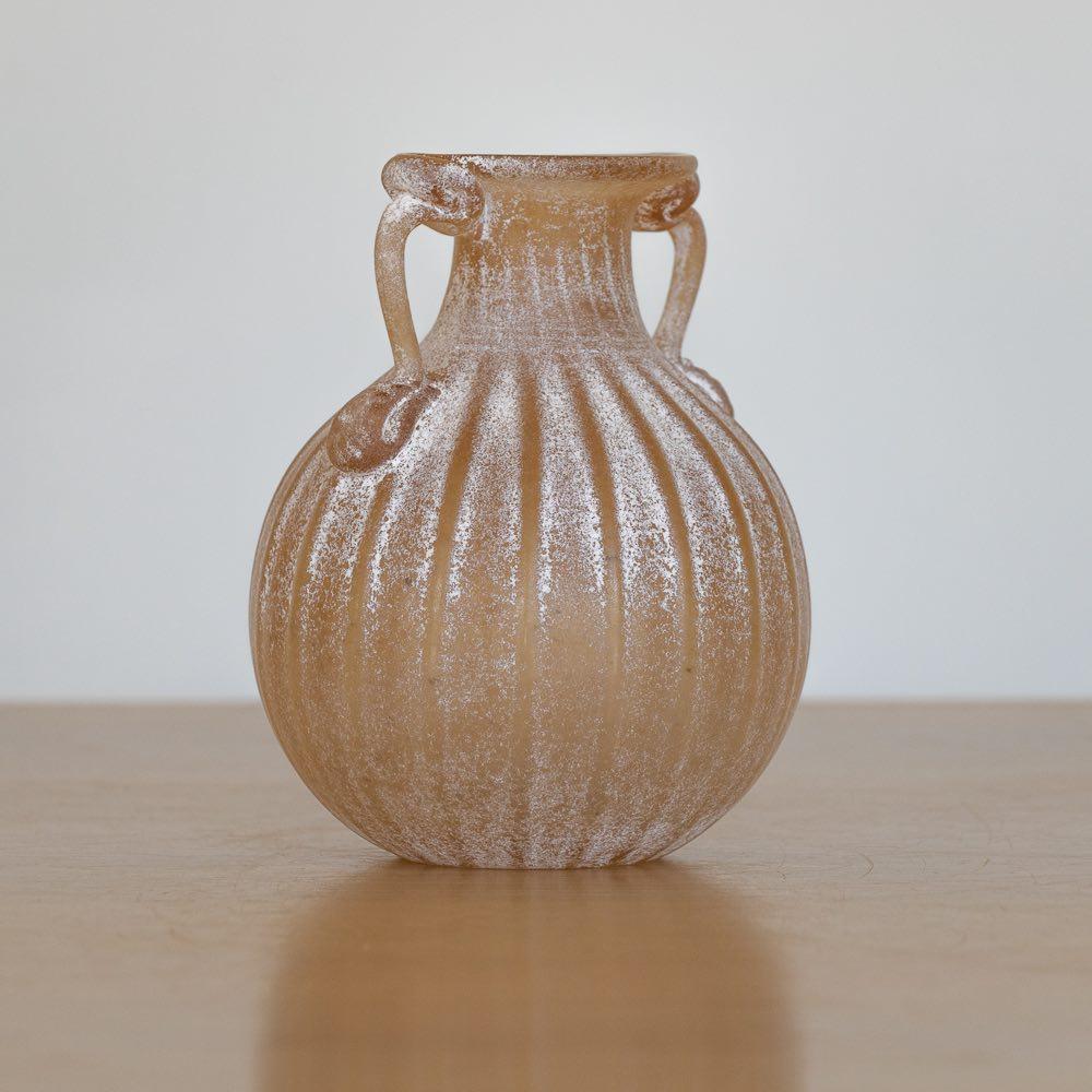 20th Century Scavo Glass Amphora Vase For Sale