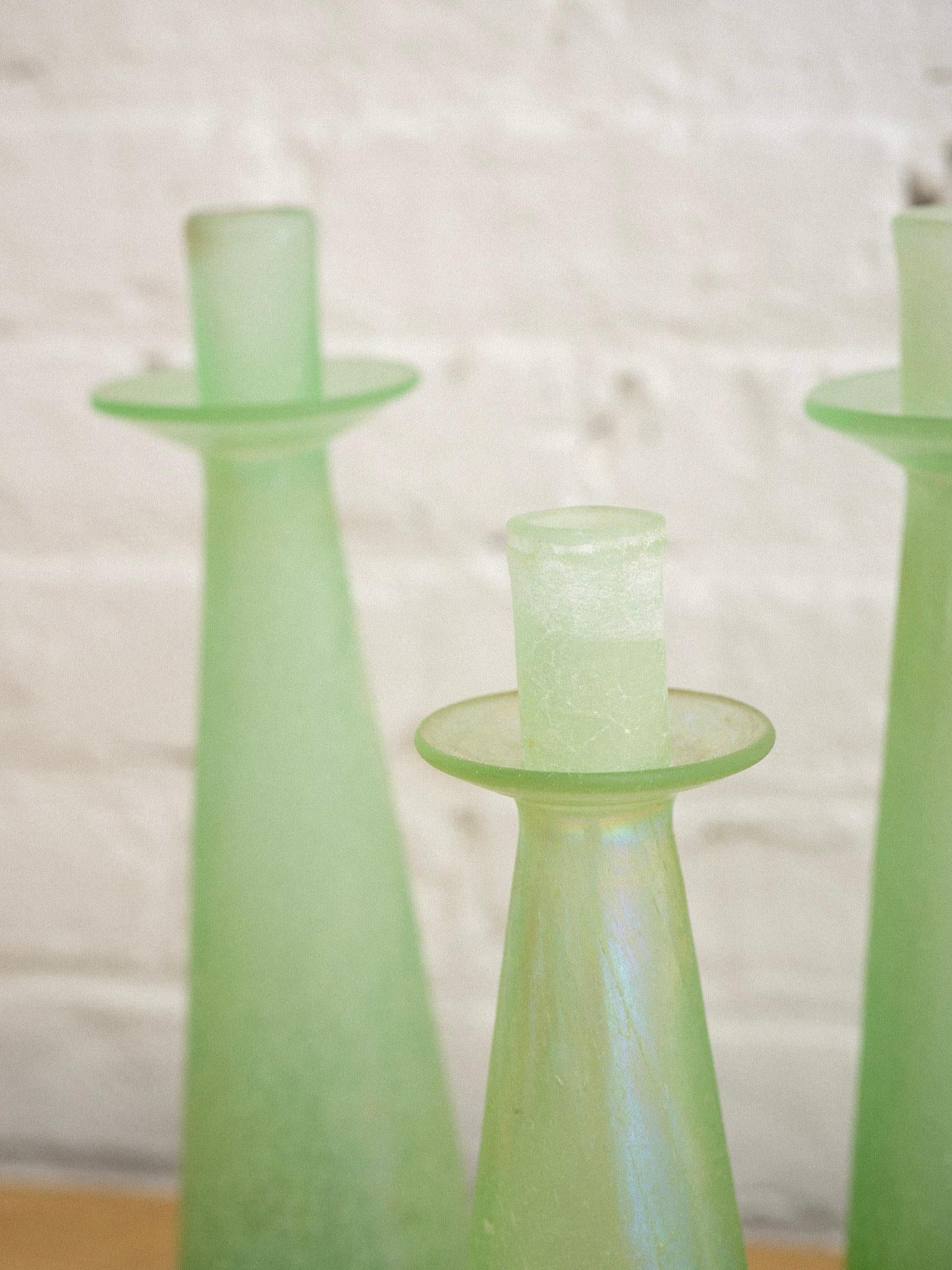 Kerzenständer aus Scavo-Glas im Stil von Cenedese – 3er-Set (Italienisch) im Angebot
