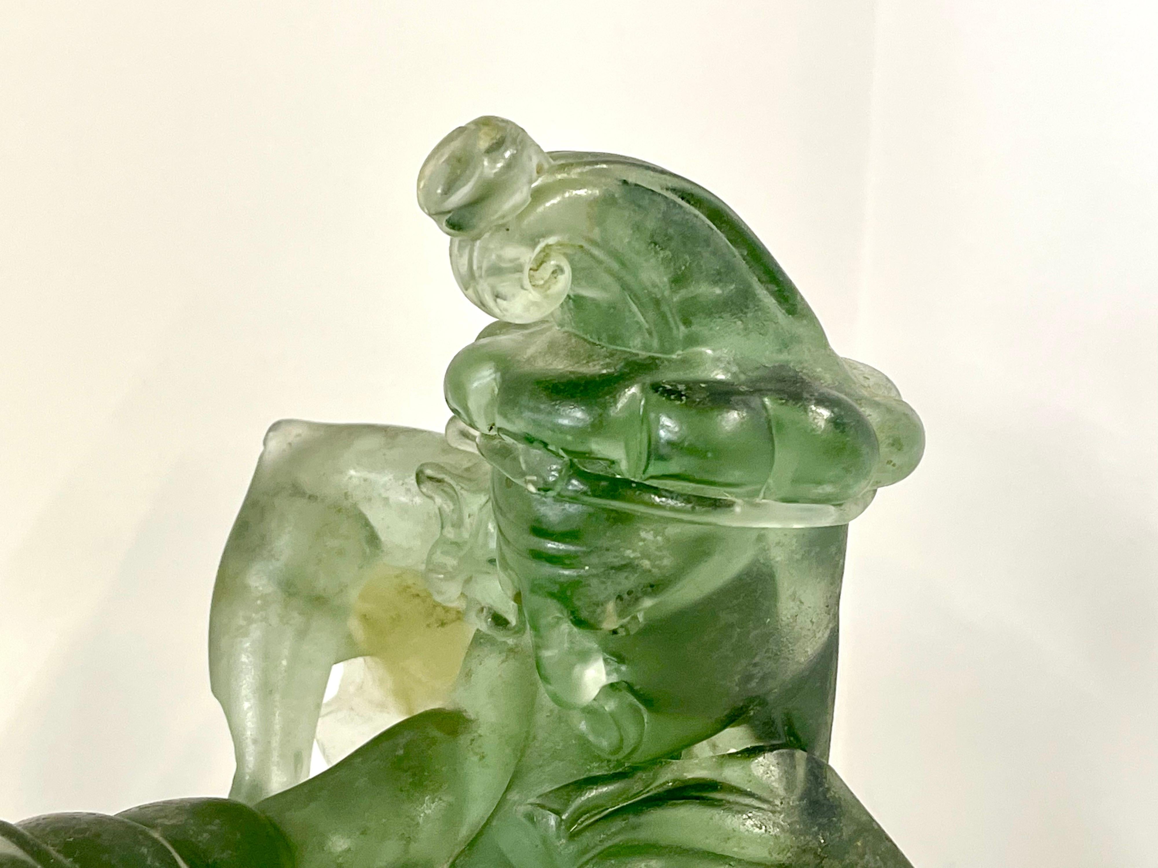 Italian Scavo Glass Figure of a Jester For Sale