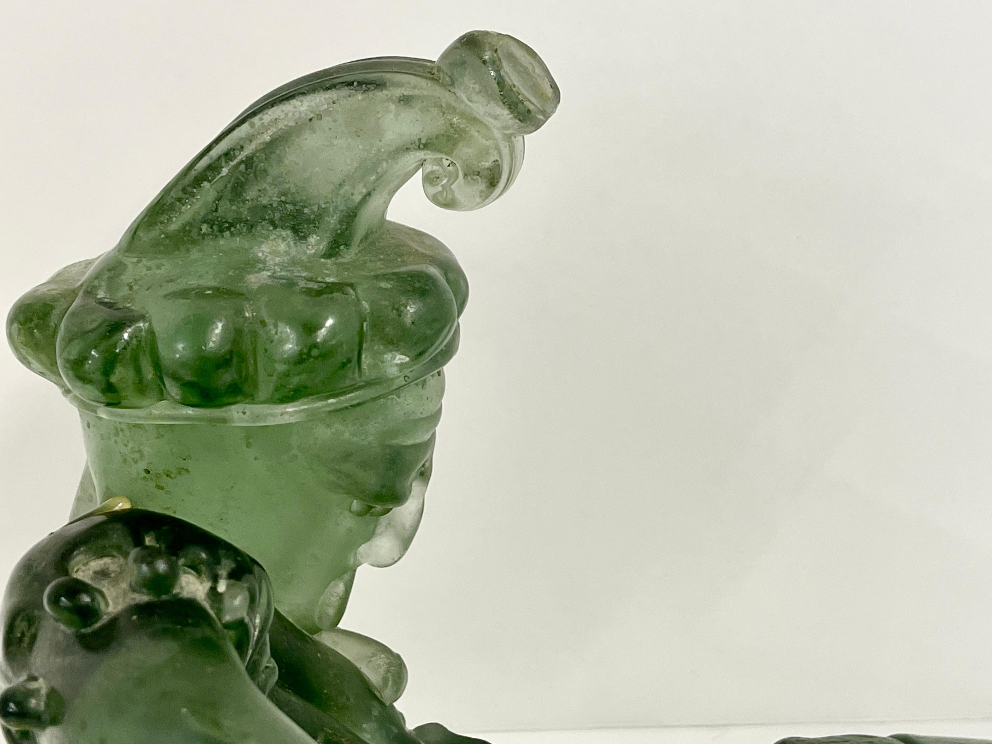 Art Glass Scavo Glass Figure of a Jester For Sale