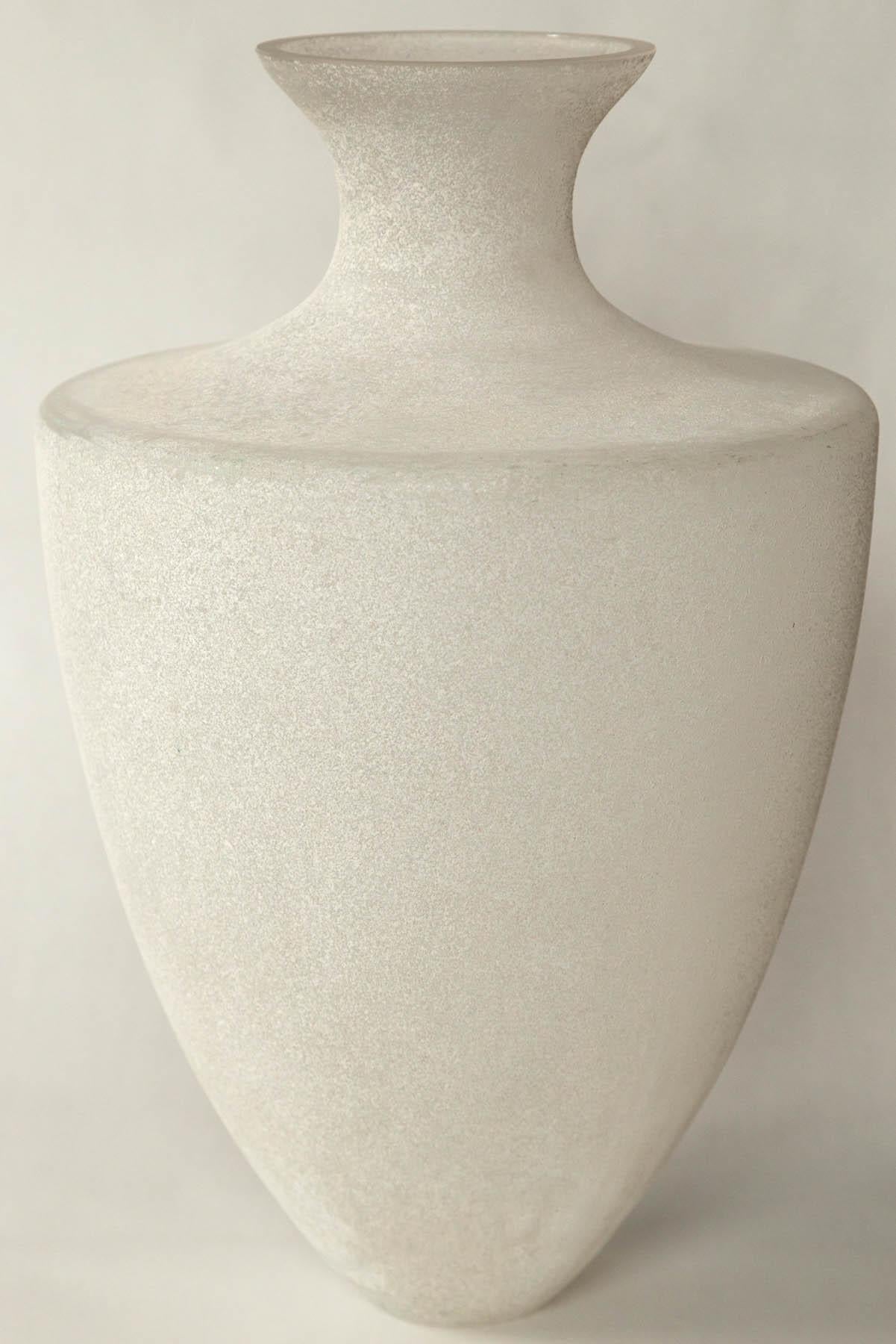 20ième siècle Vase en verre Scavo de Seguso, Murano, Italie, 20ème siècle en vente
