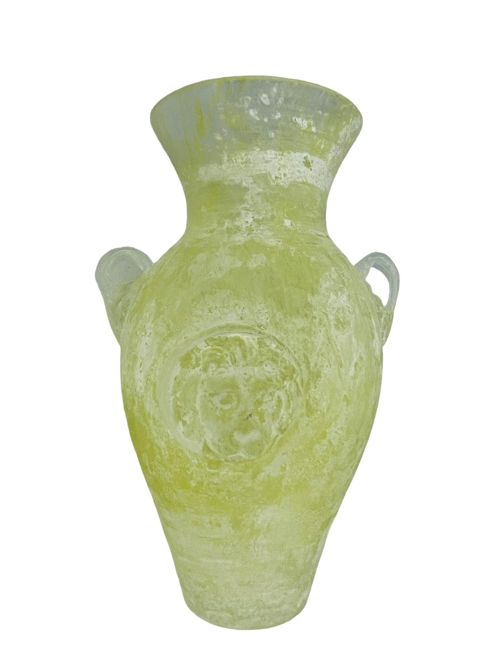 Vase Amphora en verre dépoli Scavo Murano Art Glass en vente 5