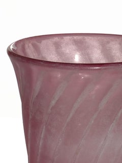 "Scavo" Murano Glass 1950s by Gino Cenedese Pink Vase