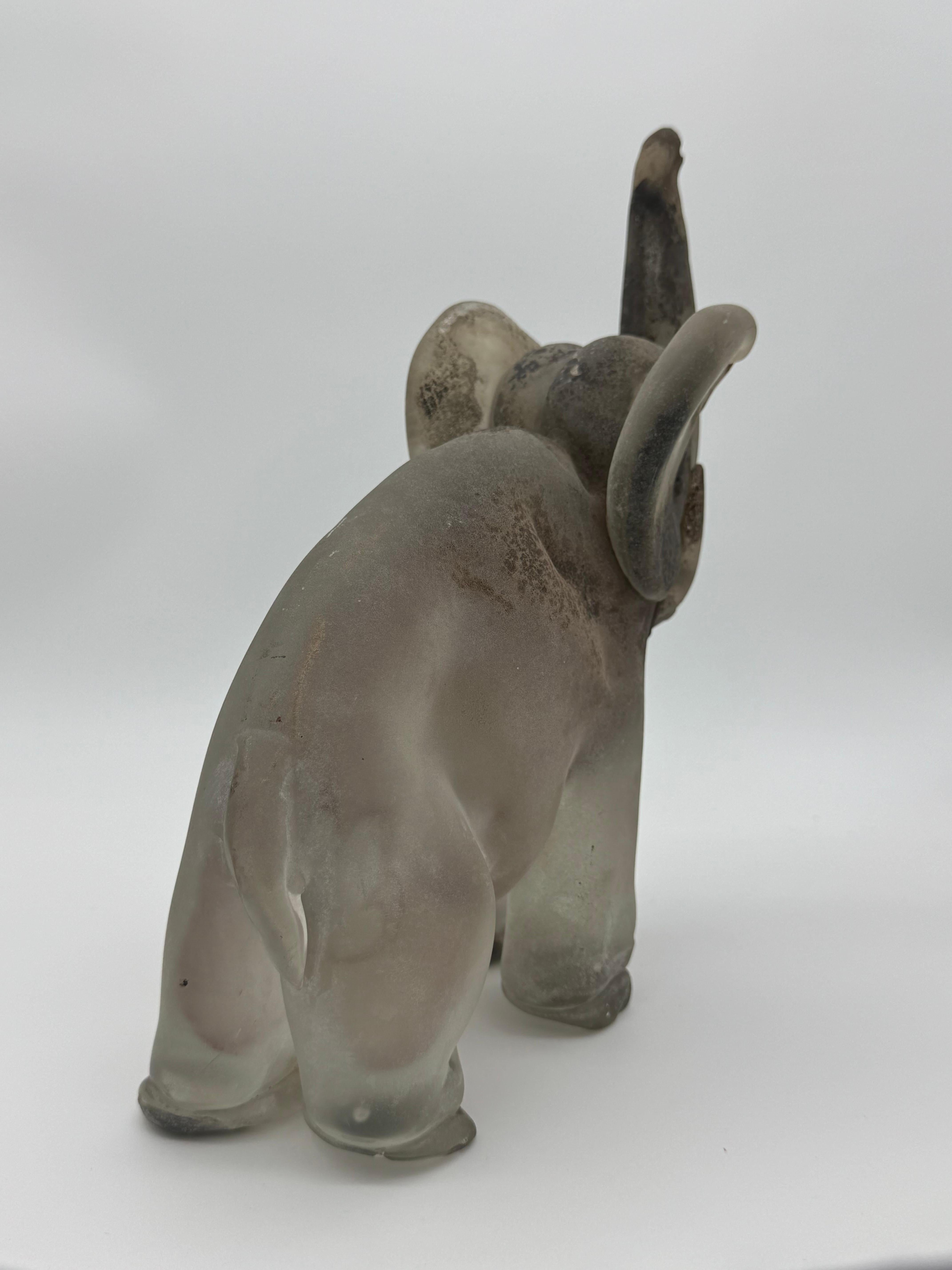 XX secolo Elefante in vetro di Murano Scavo di Ermanno Nason e Cenedese in vendita