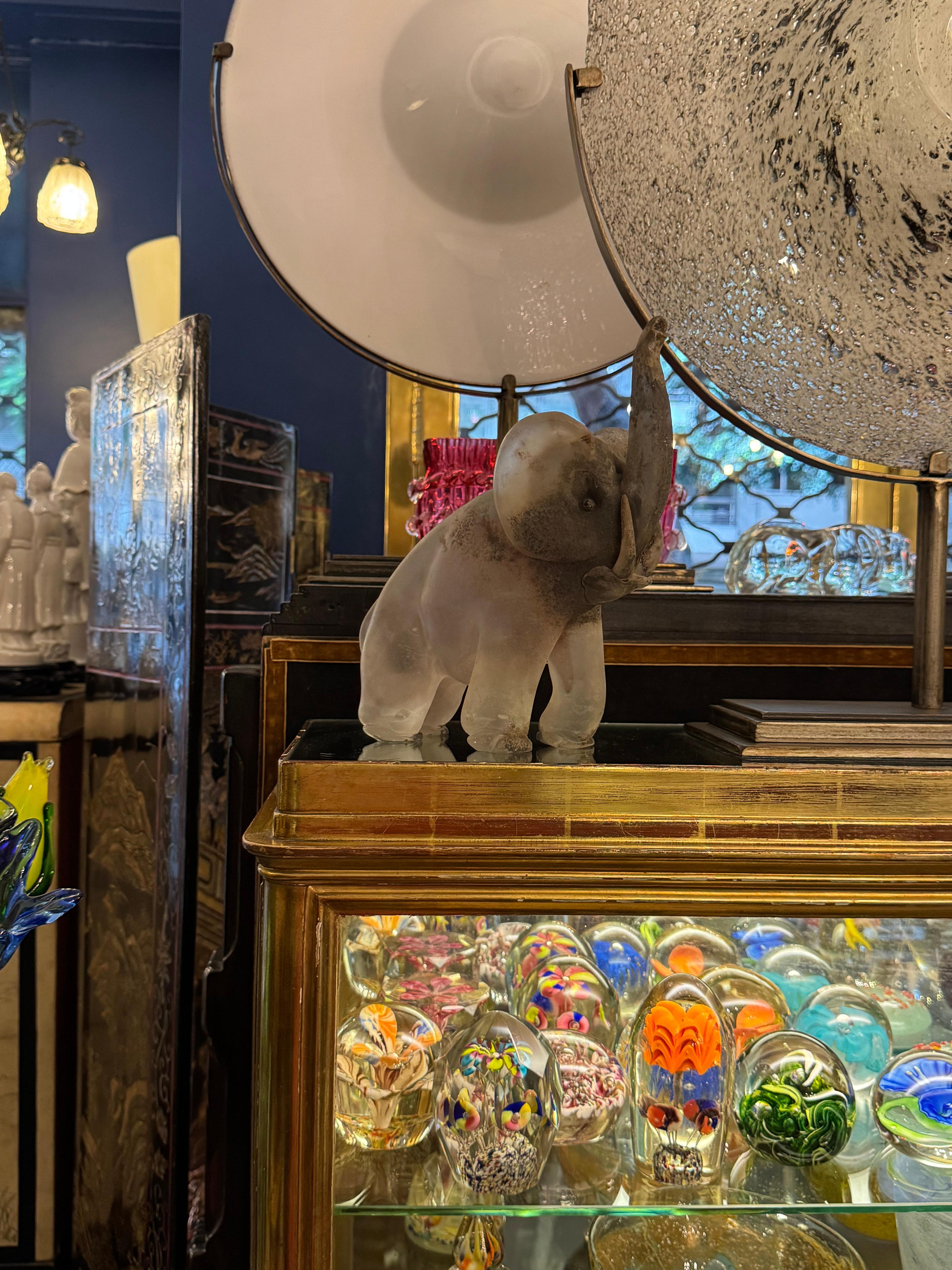 Vetro di Murano Elefante in vetro di Murano Scavo di Ermanno Nason e Cenedese in vendita