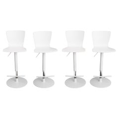 Scavolini White Swivel Barstools with Footrest, 4