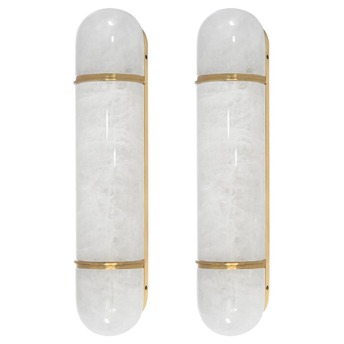 SCB17 Rock Crystal Sconces by Phoenix For Sale