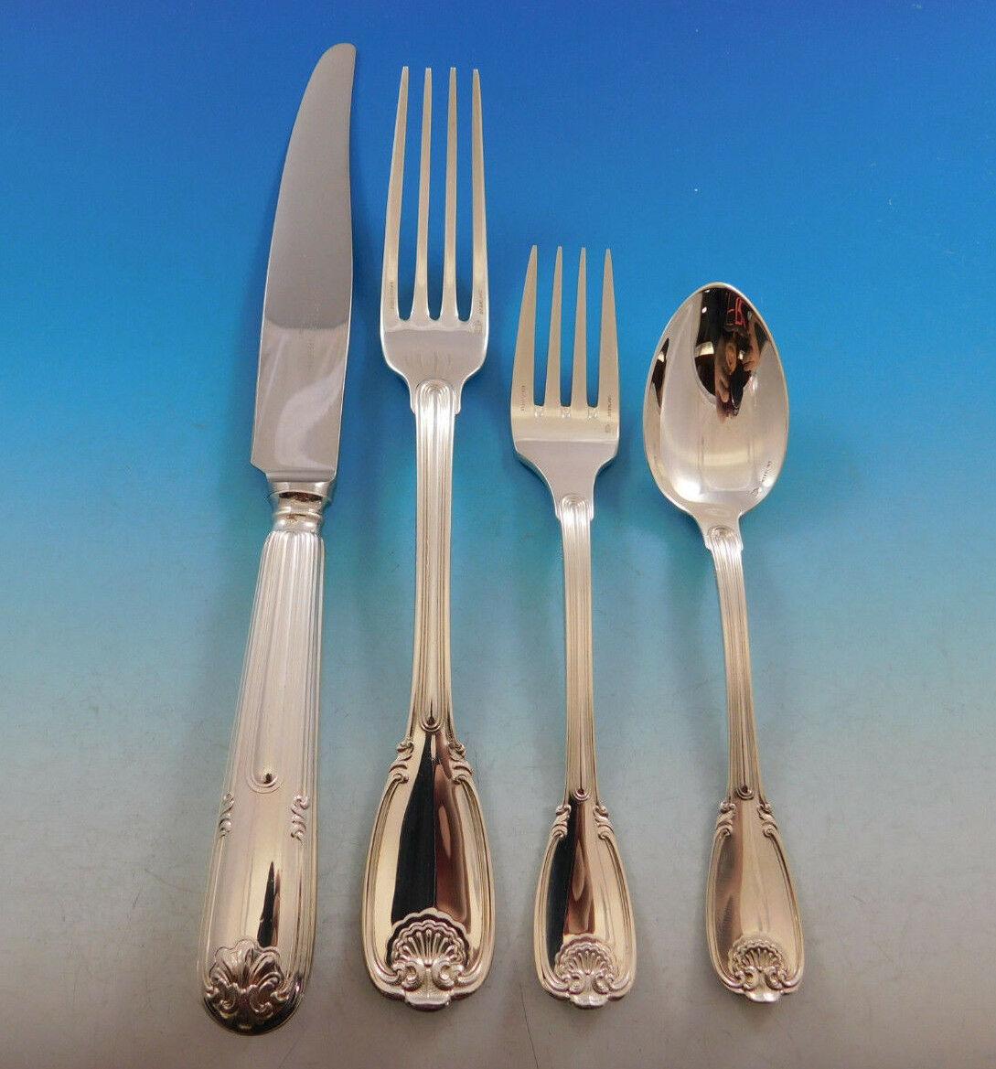 Sceaux by Christofle France Sterling Silver Flatware Set Service 68 pcs Dinner In Excellent Condition In Big Bend, WI
