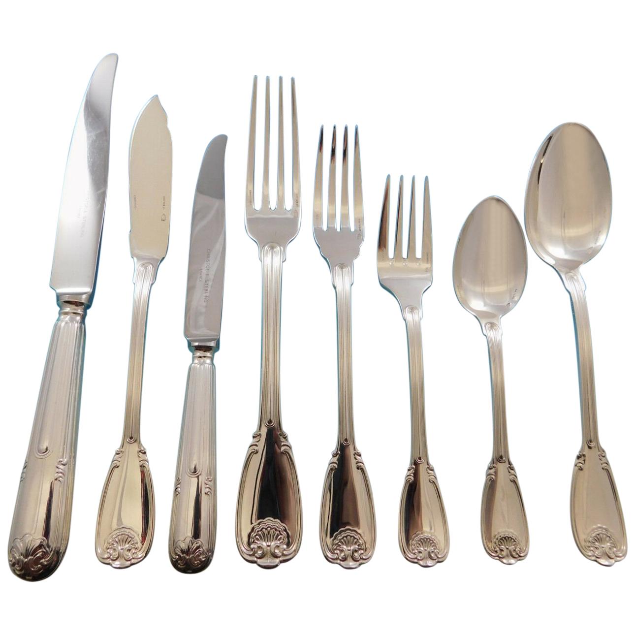 Sceaux by Christofle France Sterling Silver Flatware Set Service 68 pcs Dinner