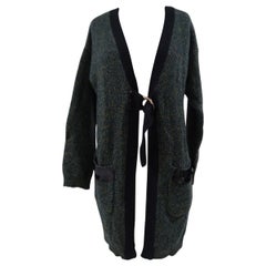 Scee Green Blue cardigan Wool sweater 