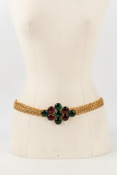 Scemama Golden Metal Belt with Glass Paste
