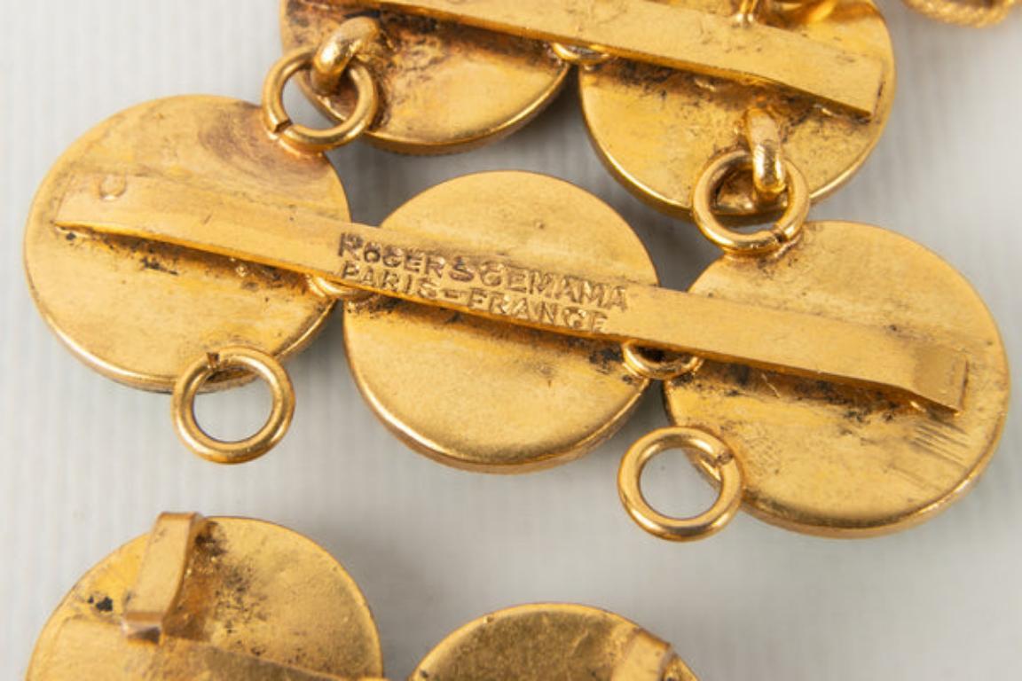Scemama Cinturón de Metal Dorado con Pasta de Cristal en venta 3