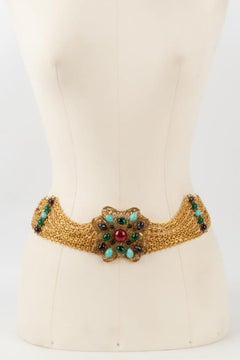 Scemama Jewelry Belt with Multicolored Glass Paste