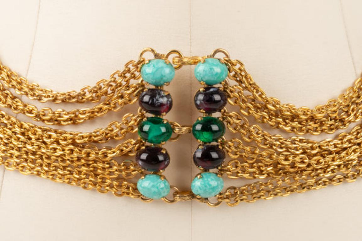Scemama Jewelry Belt with Multicolored Glass Paste In Excellent Condition For Sale In SAINT-OUEN-SUR-SEINE, FR