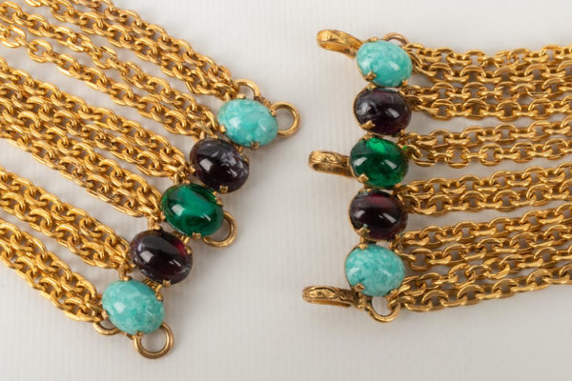 Scemama Jewelry Belt with Multicolored Glass Paste For Sale 1