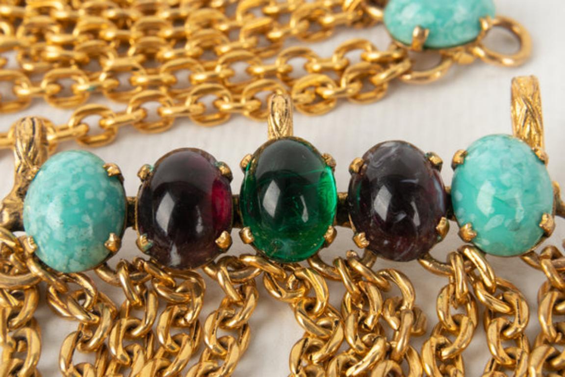 Scemama Jewelry Belt with Multicolored Glass Paste For Sale 4