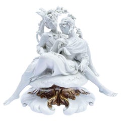 Scena Amorosa Centrotavola in Porcellana Bianca Italiana Giuseppe Cappe 1960s