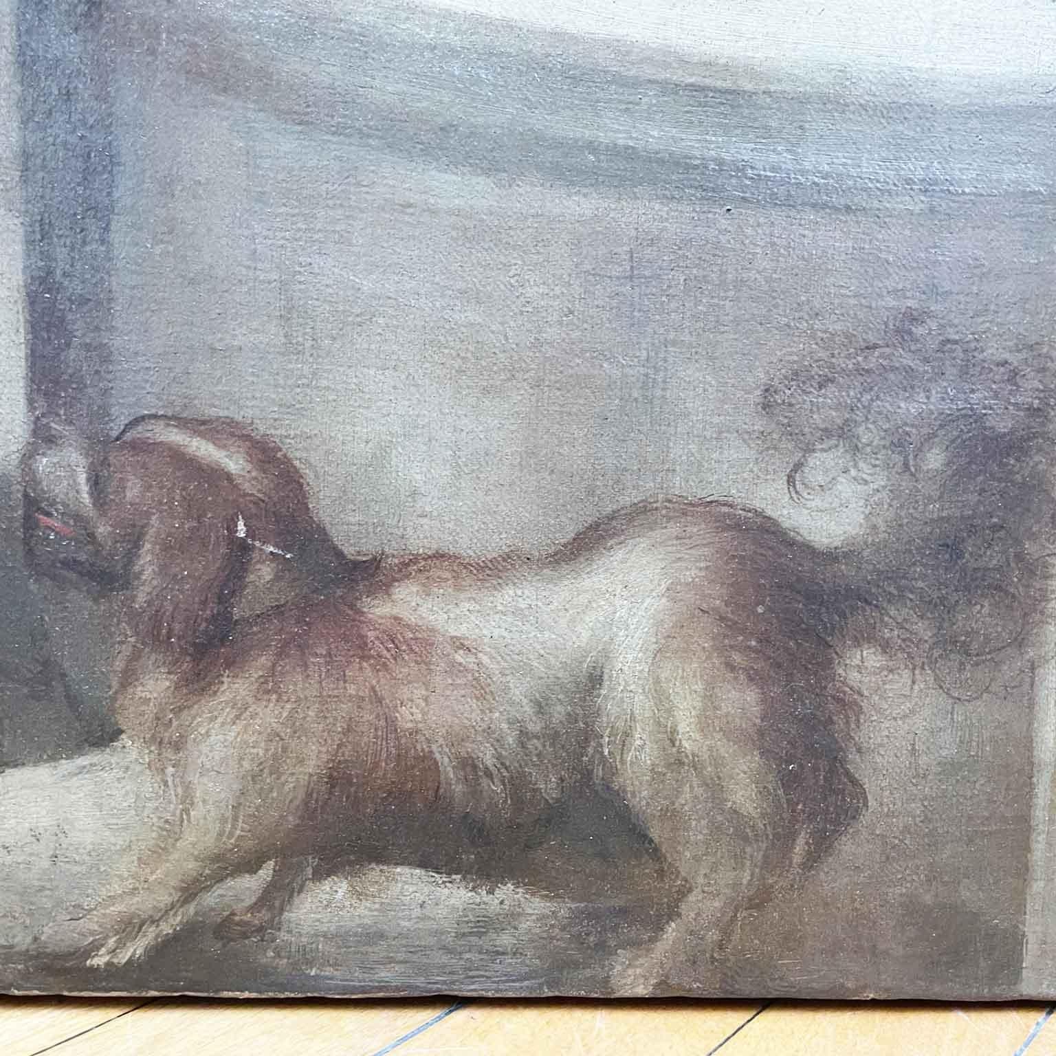 Biblical Scene With Characters And Architecture Italian Oil Painting On Canvas 1800s For Sale 2