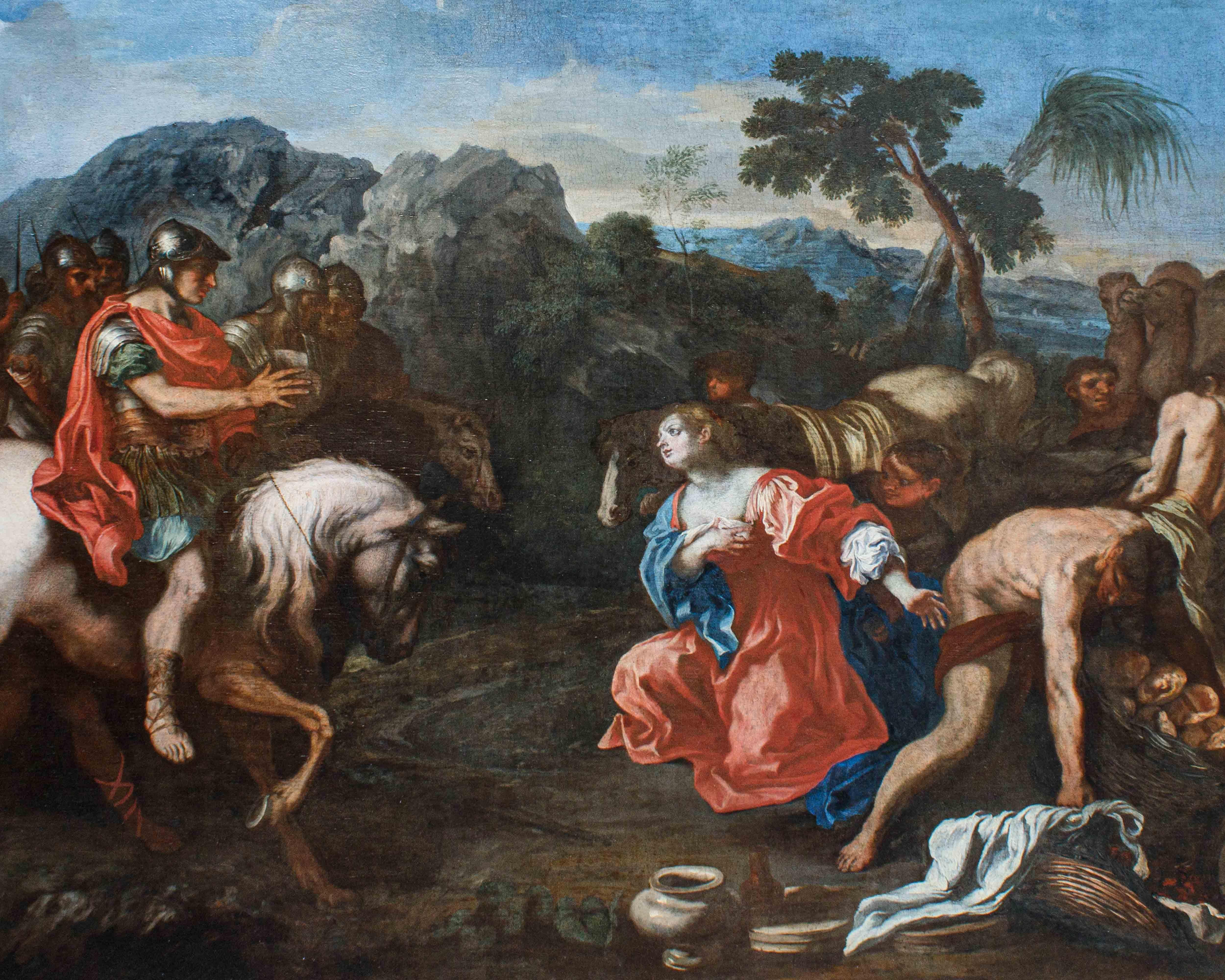 Scena biblica, olio su tela, seconda metà del XVII secolo For Sale 4