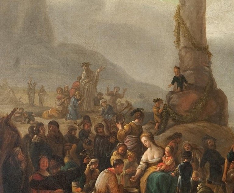 Scena Religiosa-Theodor Helmbreker 17th Century Oil on Canvas Religious ...