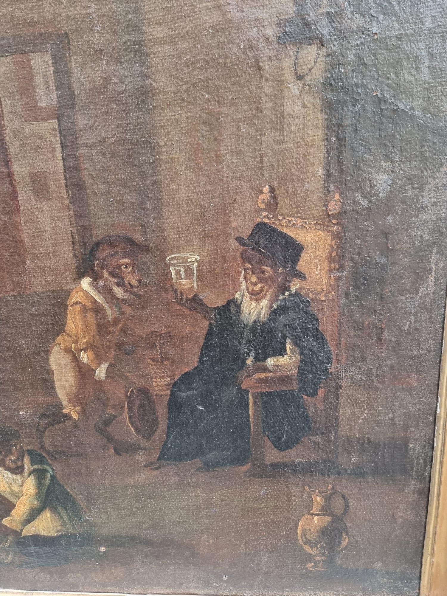 Interior scenes with monkeys, 17th century In Good Condition For Sale In Firenze, IT