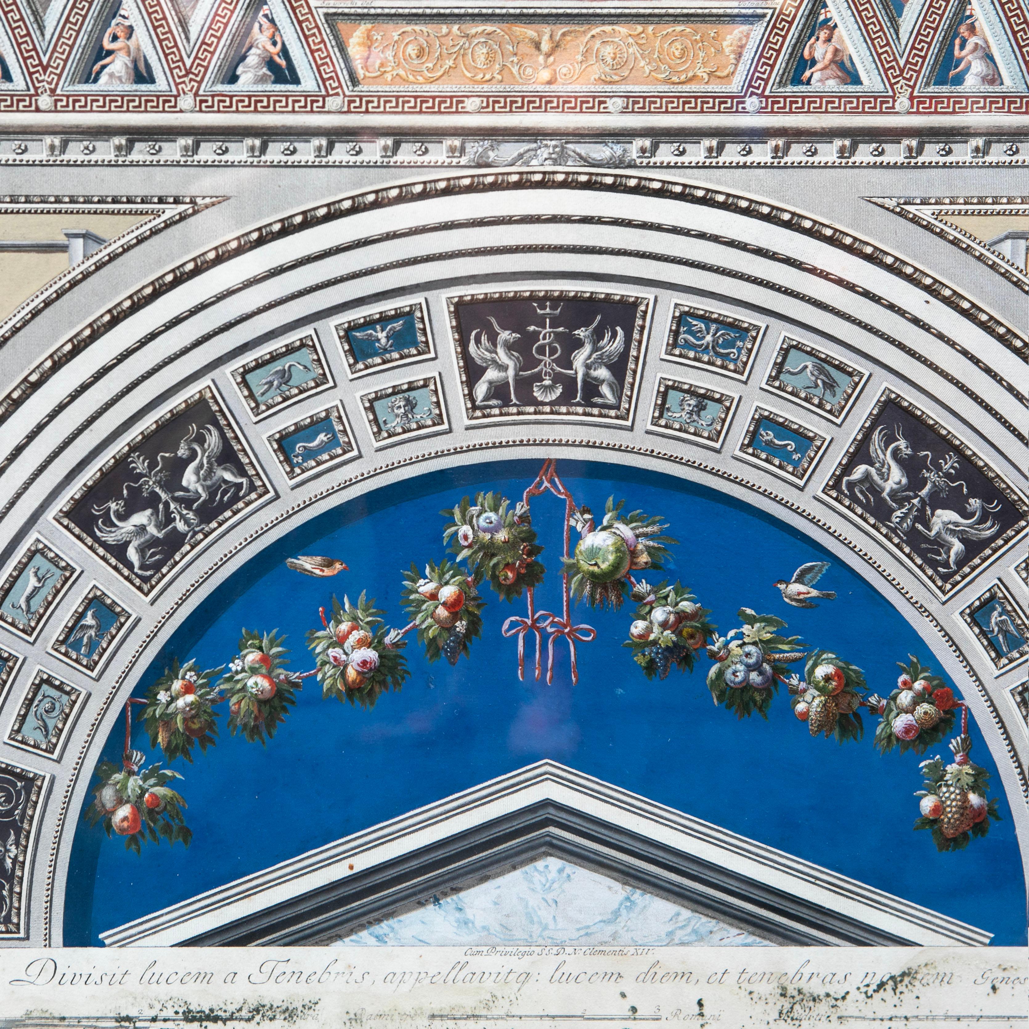 italien Scène des voûtes du cloître dans les loggias de Raphael, Vatican, n° I en vente