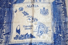 "Scenes of Beautiful Hawaiian Islands" in Sea Blue & Ivory Scarf