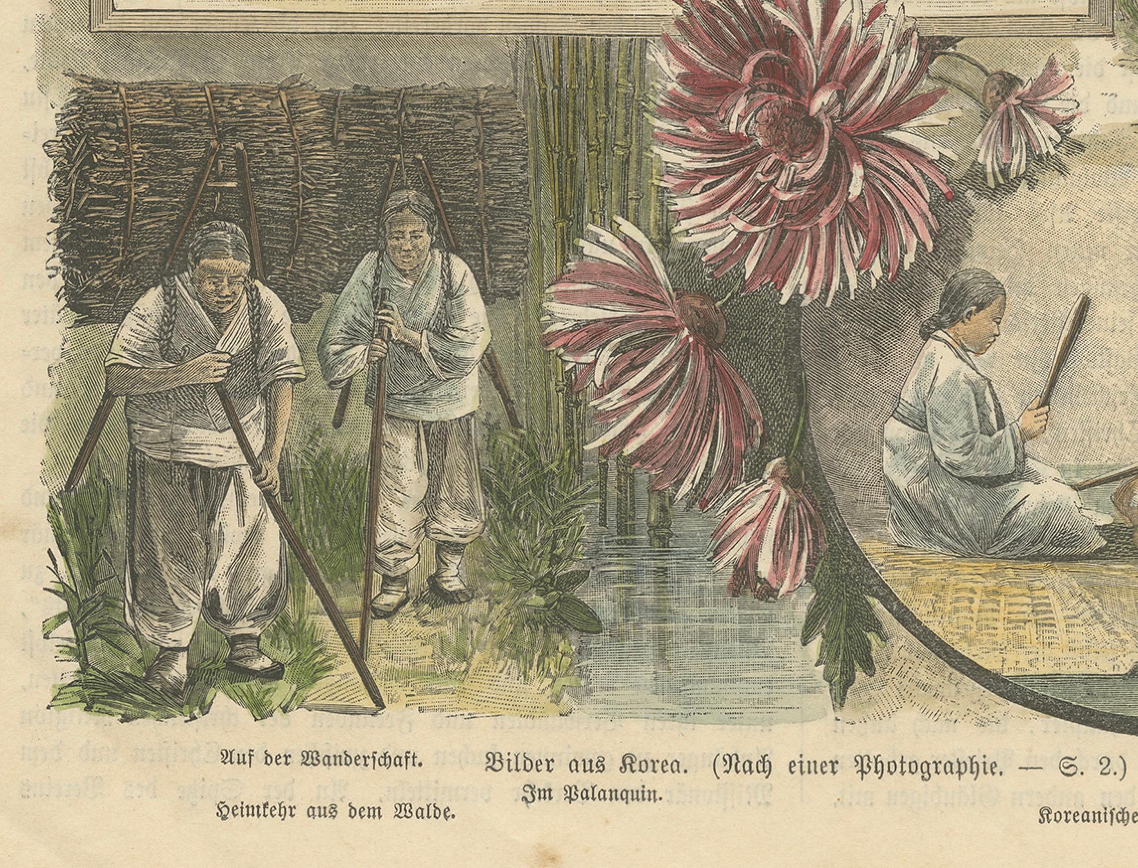 Scenes of Korean Life in the Late 19th Century, 1896 In Good Condition For Sale In Langweer, NL