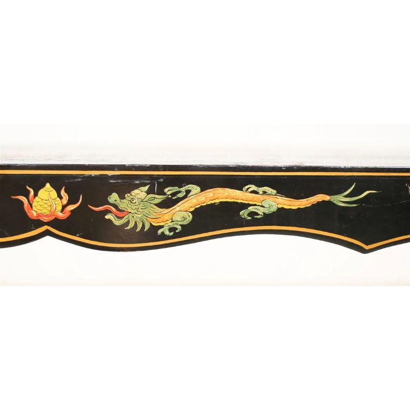 Scenic Chinoiserie Lacquered Coffee Table For Sale 1