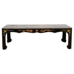 Vintage Scenic Chinoiserie Lacquered Coffee Table