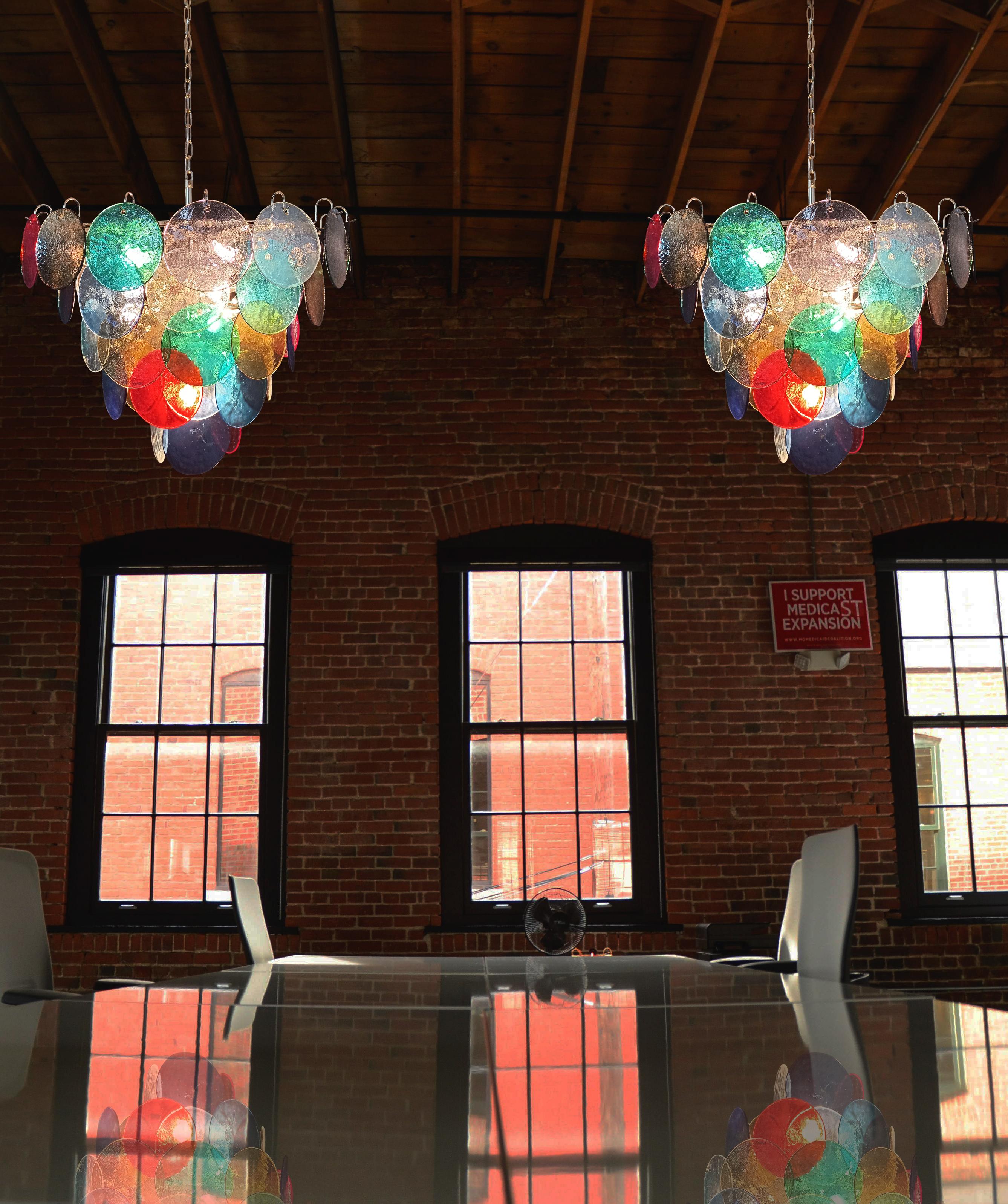 Late 20th Century Scenic High quality Murano chandeliers space age - 57 MULTICOLORED glasses For Sale