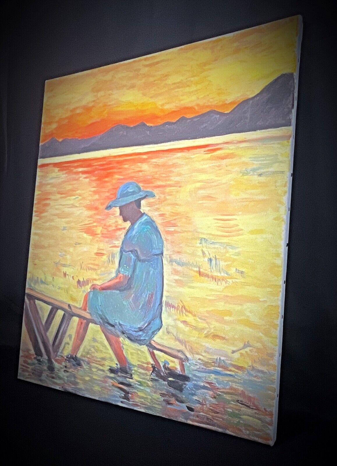 20th Century Scenic Landscape Acrylic Painting by J. Boving, Mâconnais Artist - 2Y557 For Sale