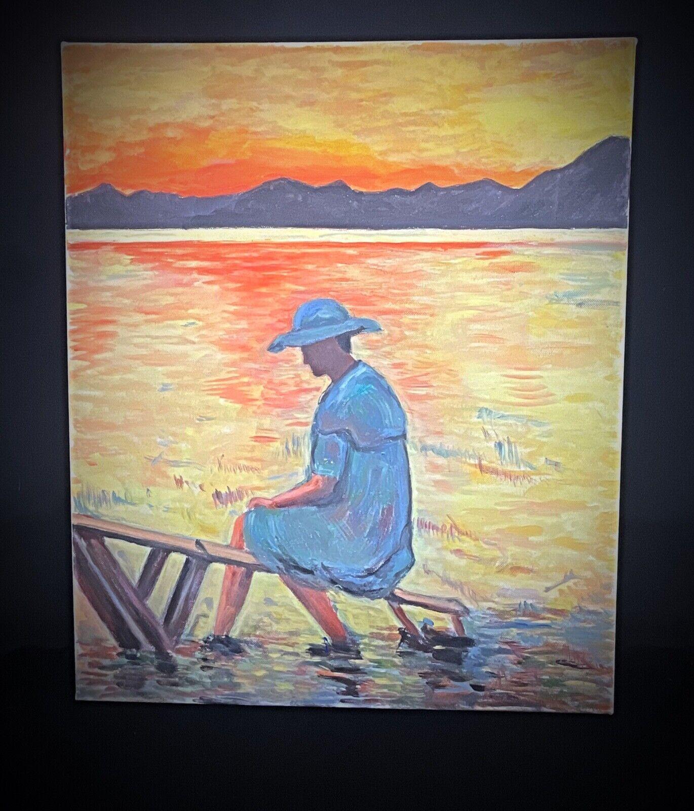 Scenic Landscape Acrylic Painting by J. Boving, Mâconnais Artist - 2Y557 For Sale 2